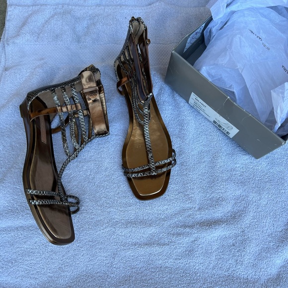 New BCBGMaxazria Hint Metallic Gladiator Sandals - Picture 6 of 13
